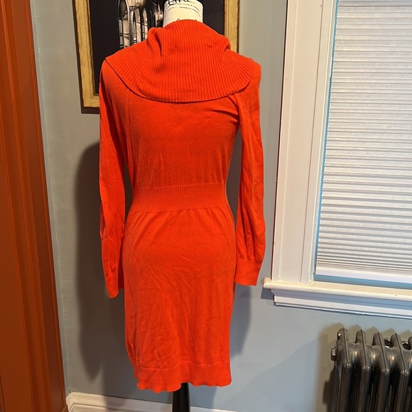 Old Navy Orange Cowl-Neck Bodycon Sweater Dress (S) - Picture 4 of 7